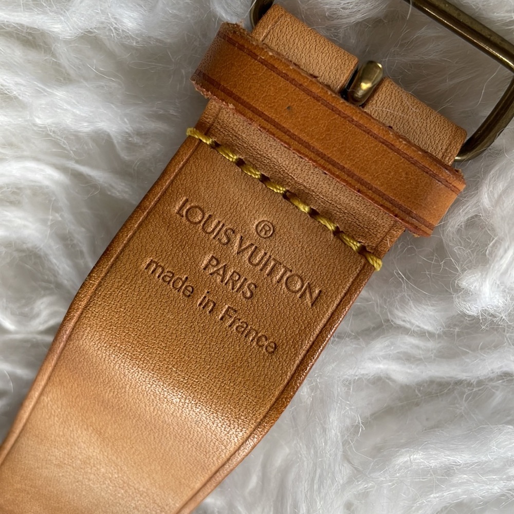 Louis Vuitton leather luggage tag & belt (poignet) set - Picture 9 of 10